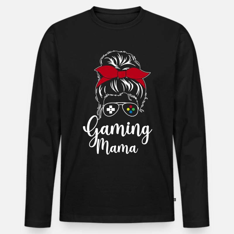 Gaming Mama - Männer Premium Bio Langarmshirt - Schwarz