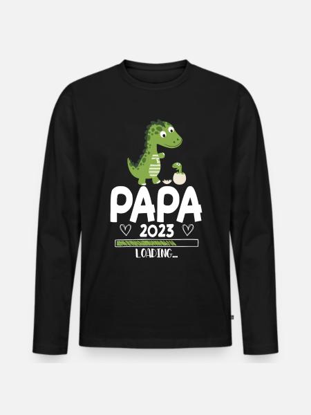 Papa 2023 Loading - Men's Premium Organic Long Sleeve Shirt - black