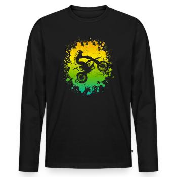 Motocross Dirtbike Offroad Motorrad Moto-Cross - Männer Premium Bio Langarmshirt - Schwarz - Vorne - Nico (187cm)