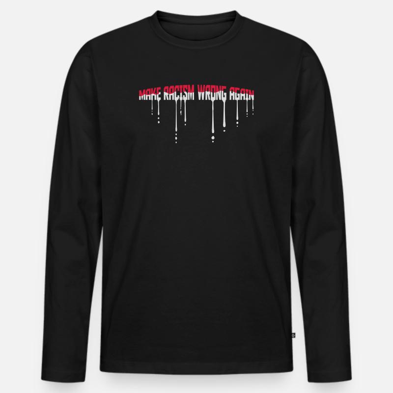 make racism wrong again - Männer Premium Bio Langarmshirt - Schwarz