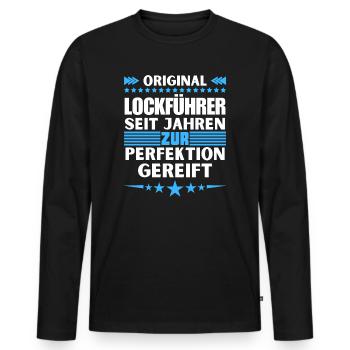 Lure guide matured to perfection - Men's Premium Organic Long Sleeve Shirt - black - Front - Nico (187cm)