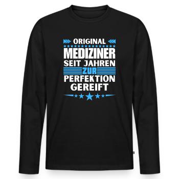 Physicians matured to perfection - Men's Premium Organic Long Sleeve Shirt - black - Front - Nico (187cm)