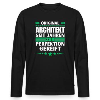 Zur Perfektion gereifter Architekt - Männer Premium Bio Langarmshirt - Schwarz - Vorne - Nico (187cm)