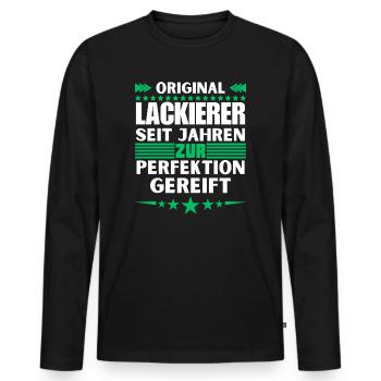 Painters matured to perfection - Men's Premium Organic Long Sleeve Shirt - black - Front - Nico (187cm)