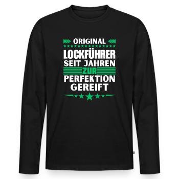 Lure guide matured to perfection - Men's Premium Organic Long Sleeve Shirt - black - Front - Nico (187cm)