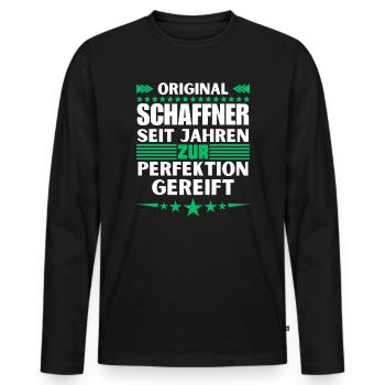 Conductors matured to perfection - Men's Premium Organic Long Sleeve Shirt - black - Front - Nico (187cm)