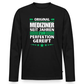 Physicians matured to perfection - Men's Premium Organic Long Sleeve Shirt - black - Front - Nico (187cm)