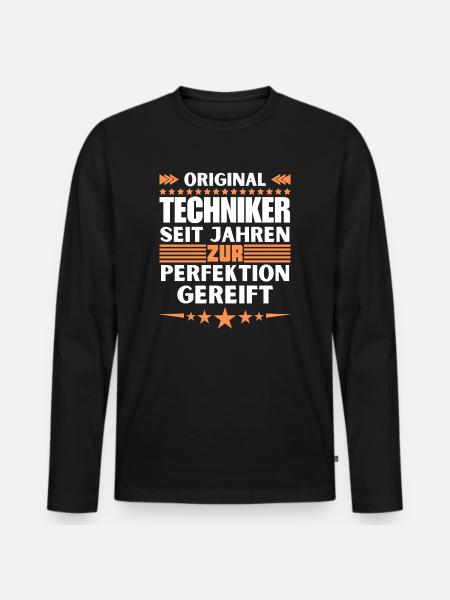 Zur Perfektion gereifter Techniker - Männer Premium Bio Langarmshirt - Schwarz