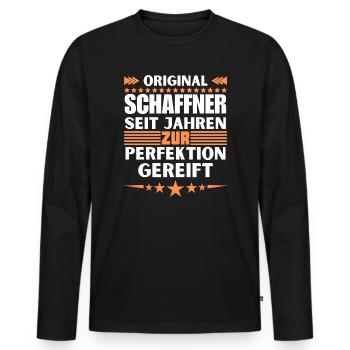 Des chefs d’orchestre mûris à la perfection - T-shirt manches longues Premium bio Homme - noir - Devant - Nico (187cm)