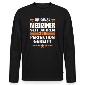 Physicians matured to perfection - Men's Premium Organic Long Sleeve Shirt - black - Front - Nico (187cm)