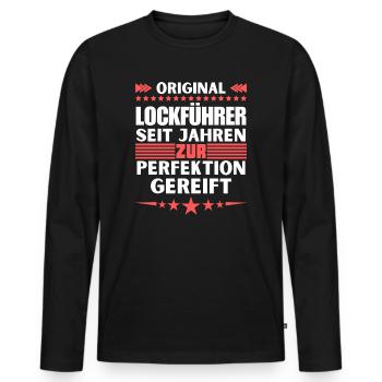 Lure guide matured to perfection - Men's Premium Organic Long Sleeve Shirt - black - Front - Nico (187cm)