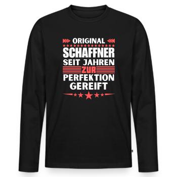 Conductors matured to perfection - Men's Premium Organic Long Sleeve Shirt - black - Front - Nico (187cm)