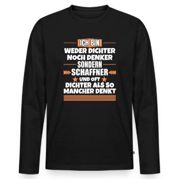 Neither poet nor thinker, but conductor - Men's Premium Organic Long Sleeve Shirt - black - Front - Nico (187cm)