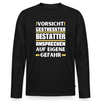 Ne parlez pas à un entrepreneur de pompes funèbres stressé ! - T-shirt manches longues Premium bio Homme - noir - Devant - Nico (187cm)