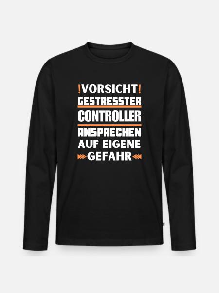 Gestresster Controller nicht ansprechen! - Männer Premium Bio Langarmshirt - Schwarz