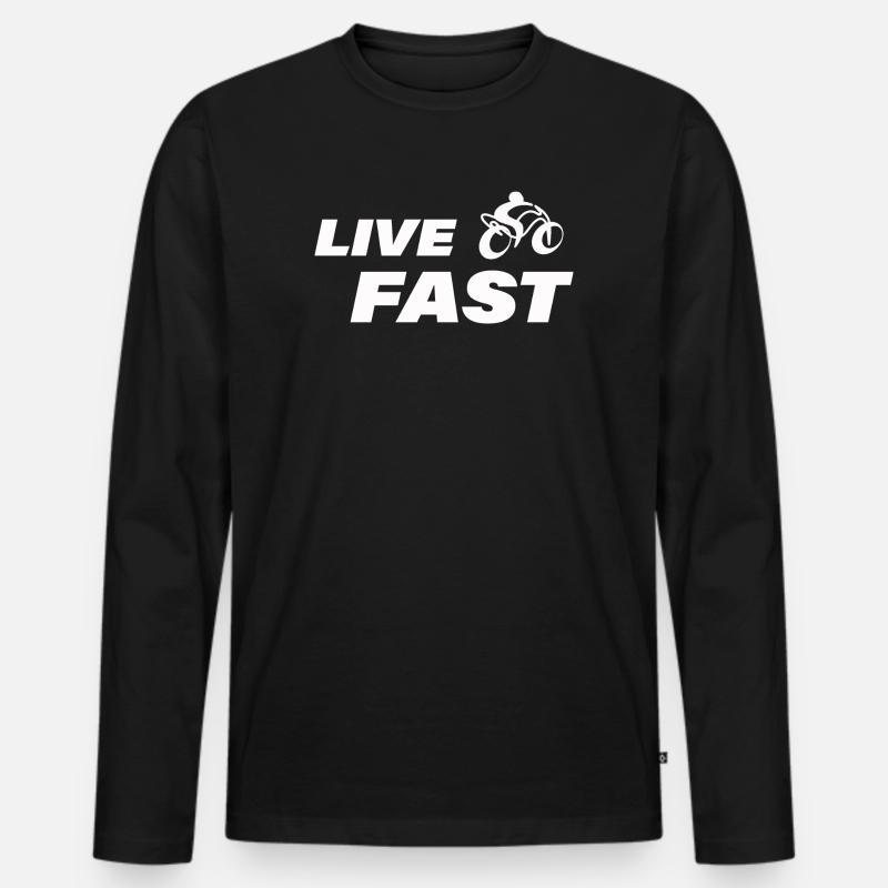 FAST - Männer Premium Bio Langarmshirt - Schwarz