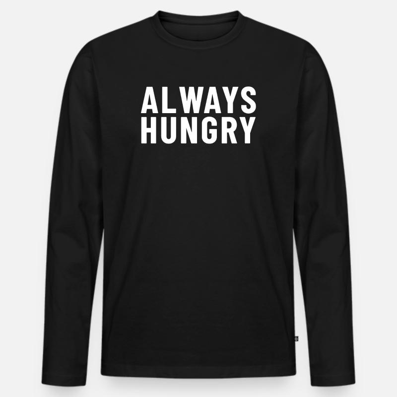 Immer hungrig - Männer Premium Bio Langarmshirt - Schwarz
