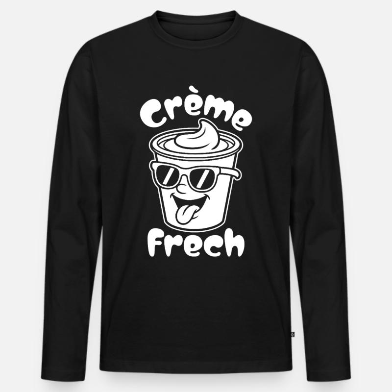 Crème Frech - Männer Premium Bio Langarmshirt - Schwarz