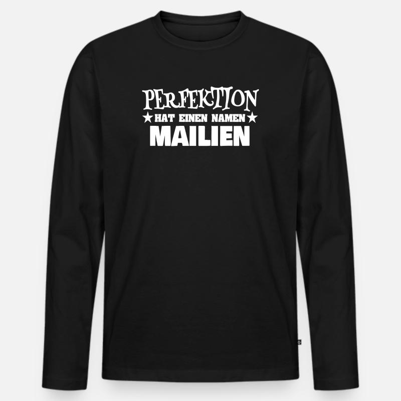 Mailien - Männer Premium Bio Langarmshirt - Schwarz