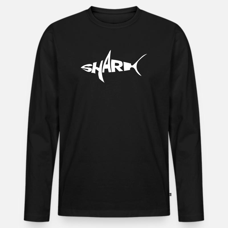 Logo Hai Graffiti Typo - Männer Premium Bio Langarmshirt - Schwarz