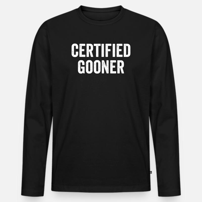Gooner Gooning certificato - Maglia a manica lunga ecologica premium da uomo - nero