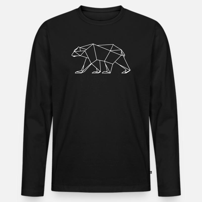 Polar Bär Polygon Eisbär Symbol - Männer Premium Bio Langarmshirt - Schwarz