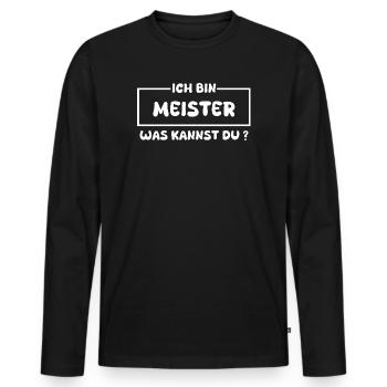 Maître artisan en tant que profession - T-shirt manches longues Premium bio Homme - noir - Devant - Nico (187cm)