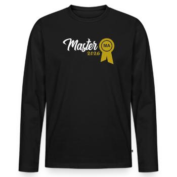Master's degree passed in 2026 Graduation ceremony - Men's Premium Organic Long Sleeve Shirt - black - Front - Nico (187cm)