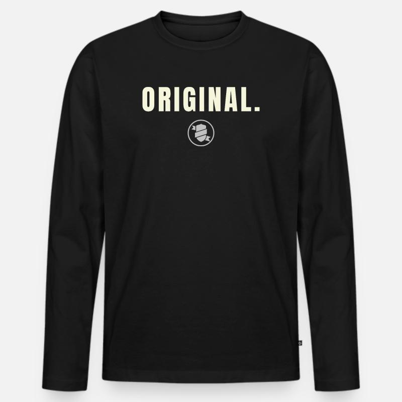 Original. Success Edition - Silver Shield - Männer Premium Bio Langarmshirt - Schwarz