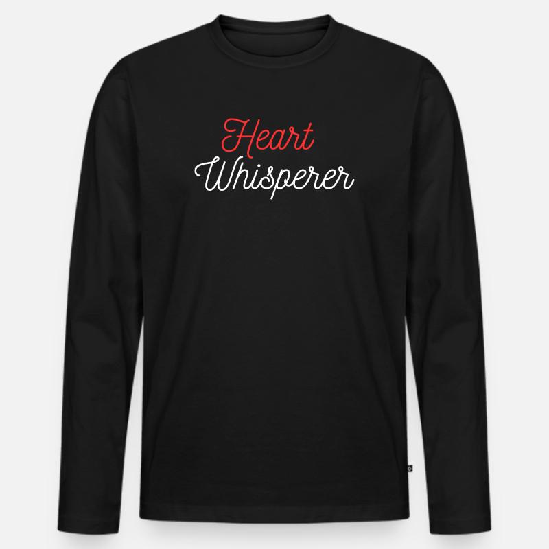 Heart Whisperer Valentines Day - Männer Premium Bio Langarmshirt - Schwarz