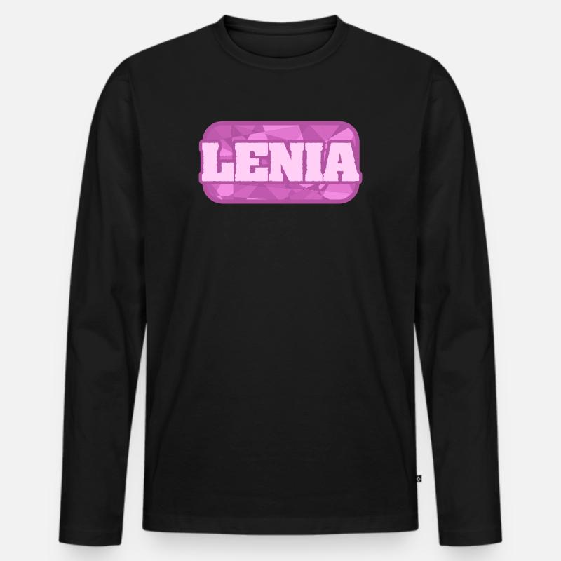 Geschenk für Lenia - Männer Premium Bio Langarmshirt - Schwarz