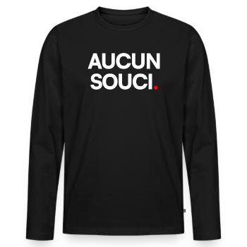 Aucun souci - T-shirt manches longues Premium bio Homme - noir - Devant - Nico (187cm)