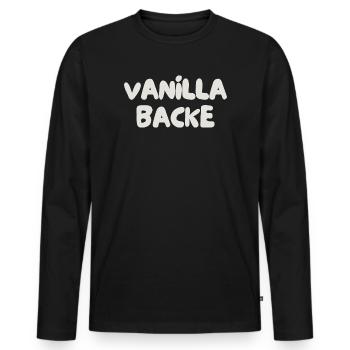 Joue vanille - T-shirt manches longues Premium bio Homme - noir - Devant - Nico (187cm)
