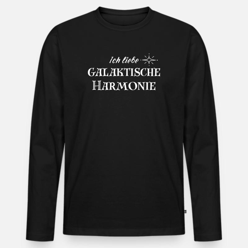 HARMONIE – Galaktisches Statement Mode - Männer Premium Bio Langarmshirt - Schwarz