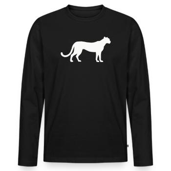 gepard_silhouette_1 - Männer Premium Bio Langarmshirt - Schwarz - Vorne - Nico (187cm)