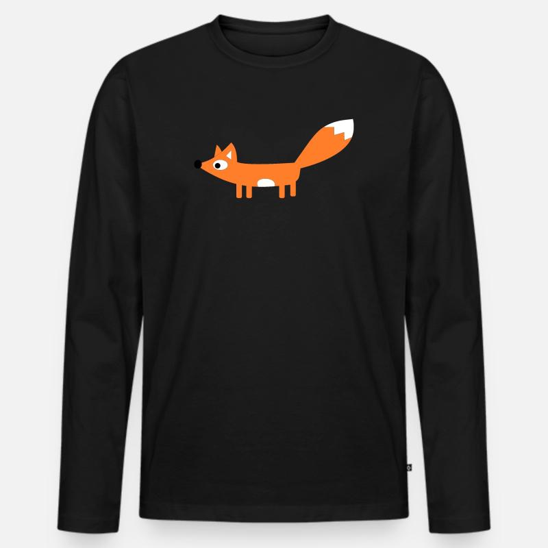 Fuchs - Männer Premium Bio Langarmshirt - Schwarz