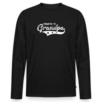 Promu au rang de futur grand-père - T-shirt manches longues Premium bio Homme - noir - Devant - Nico (187cm)