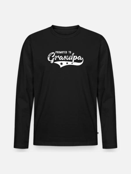 Befördert zum Opa Werdender Großvater - Männer Premium Bio Langarmshirt - Schwarz