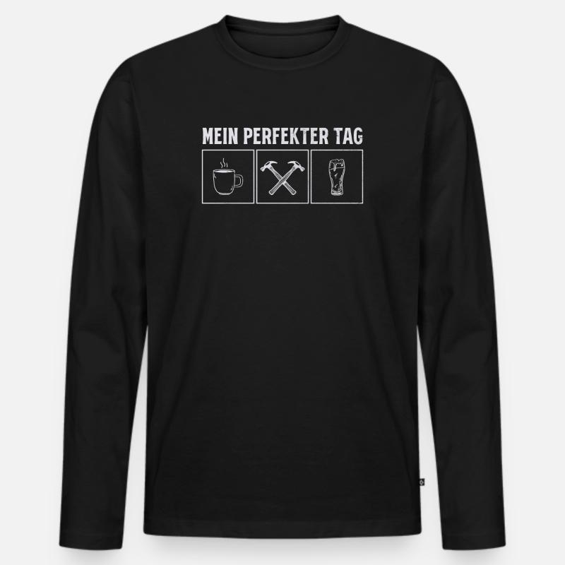Krasser Dachdecker – Stolz & Leidenschaft - Männer Premium Bio Langarmshirt - Schwarz