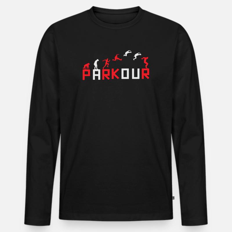 Evolution des Running Sequence Designs - Männer Premium Bio Langarmshirt - Schwarz