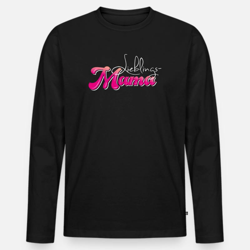 Lieblingsmama - Muttertag - Männer Premium Bio Langarmshirt - Schwarz