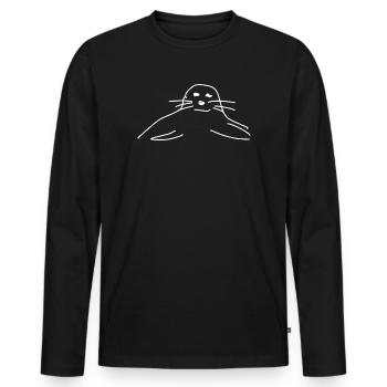 phoques phoques phoques animaux - T-shirt manches longues Premium bio Homme - noir - Devant - Nico (187cm)