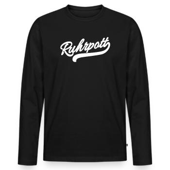 Ruhrpott Retro - Männer Premium Bio Langarmshirt - Schwarz - Vorne - Nico (187cm)