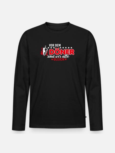 Döner lustiger Spruch - Männer Premium Bio Langarmshirt - Schwarz