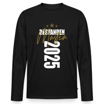 Master 2025 - Männer Premium Bio Langarmshirt - Schwarz - Vorne - Nico (187cm)