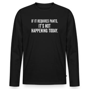 Lounge Mode All Day - Men's Premium Organic Long Sleeve Shirt - black - Front - Nico (187cm)