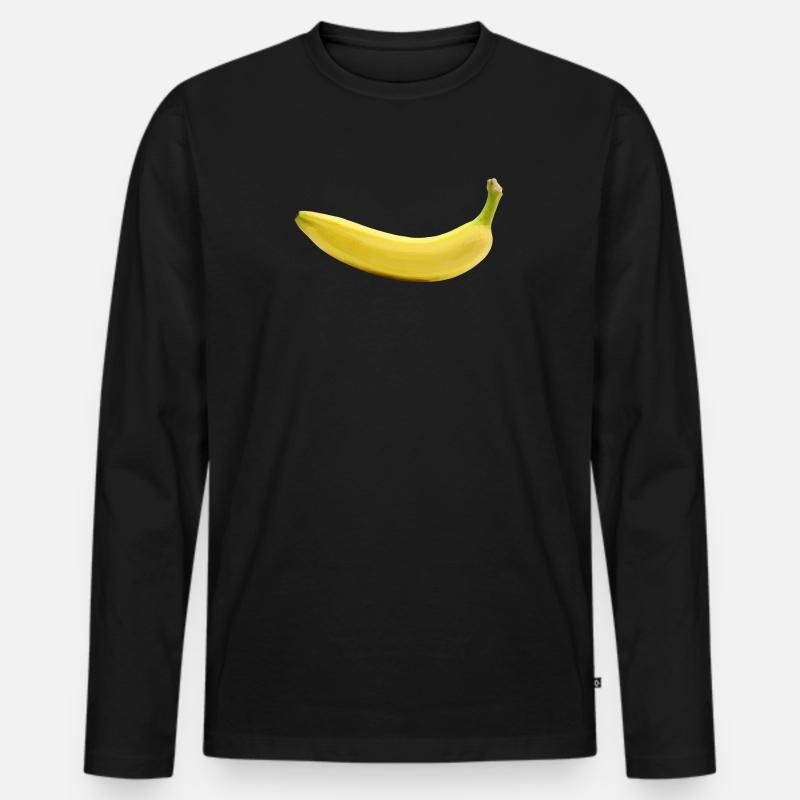 Banane - Männer Premium Bio Langarmshirt - Schwarz