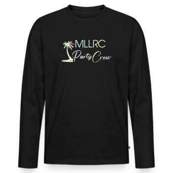 "MLLRC" Mallorca Party Crew - Tropisch - Pastell - Männer Premium Bio Langarmshirt - Schwarz - Vorne - Nico (187cm)