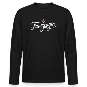 Maid of Honor Heart Wedding Celebration - Men's Premium Organic Long Sleeve Shirt - black - Front - Nico (187cm)