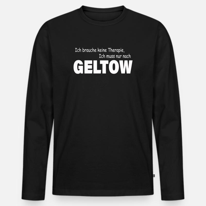 Therapie GELTOW - Männer Premium Bio Langarmshirt - Schwarz